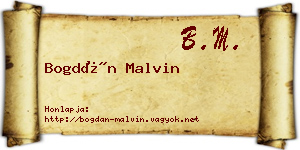 Bogdán Malvin névjegykártya